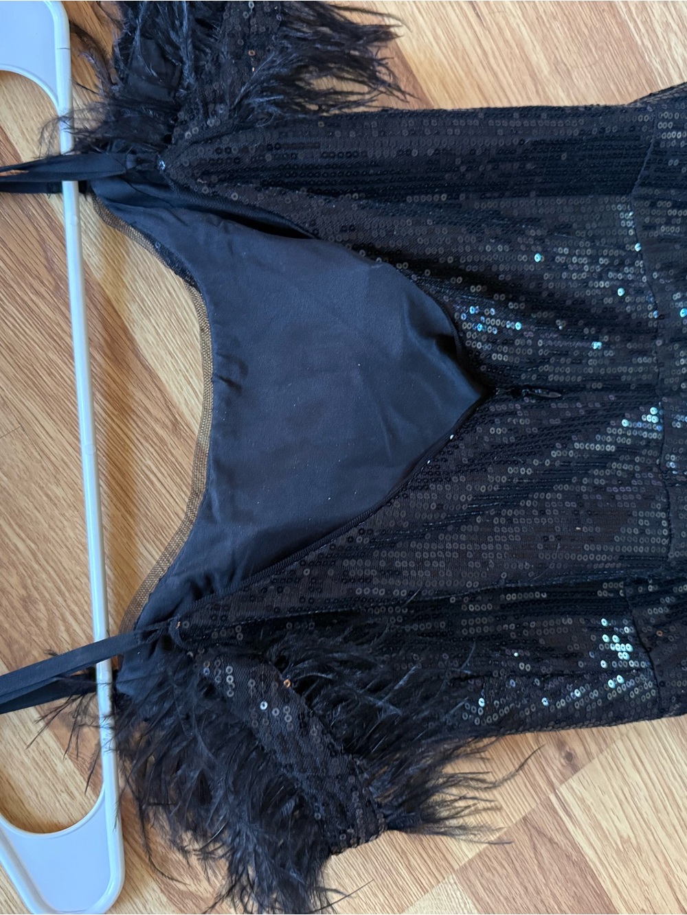 JJs House Navy Sequin Prom Gown with Front Slit - Picture 4 of 6